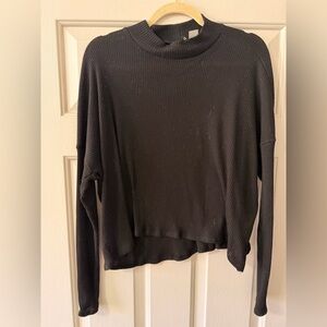 H&M Black Ribbed Long Sleeve Tee